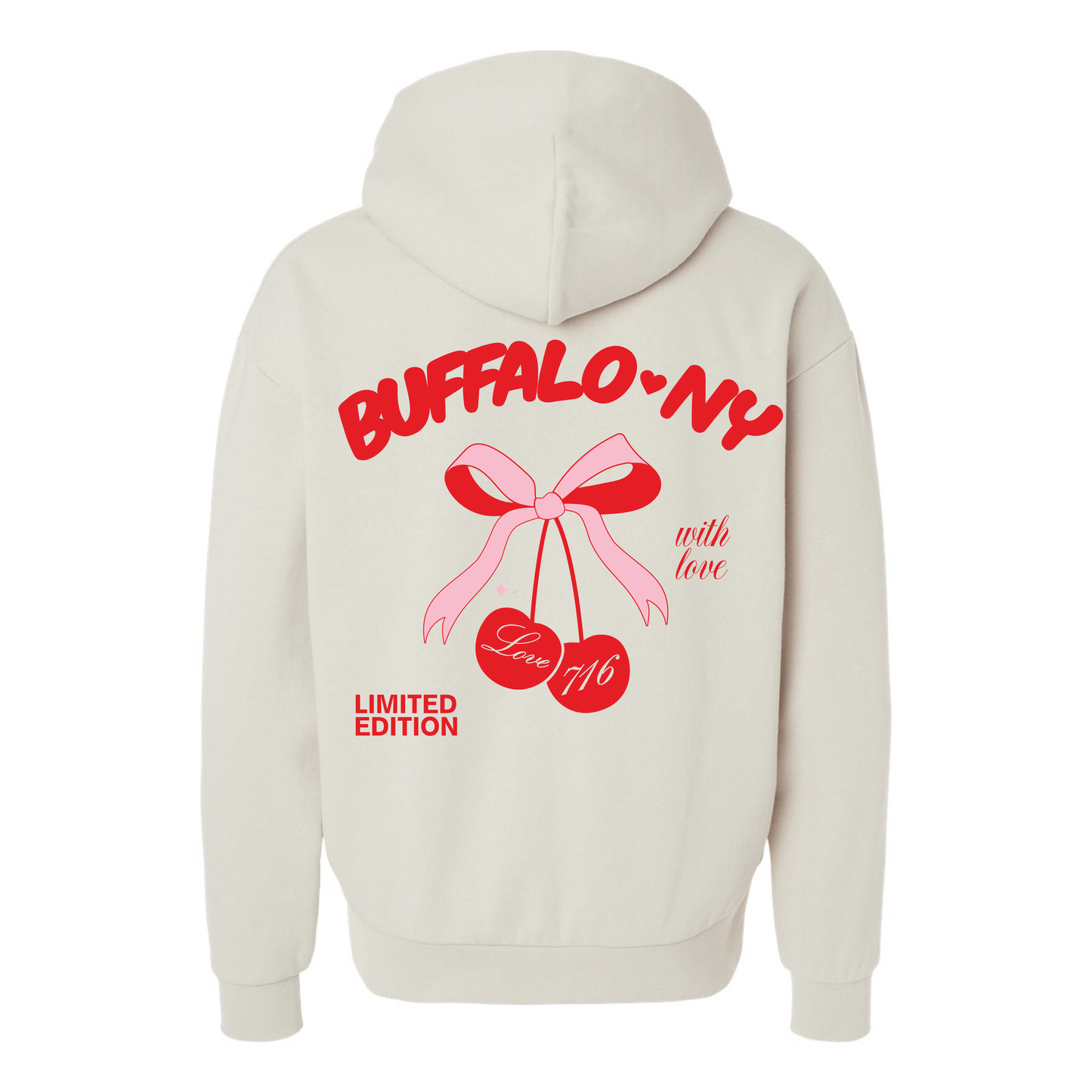 Buffalo Cherry Hoodie in Red/Pink