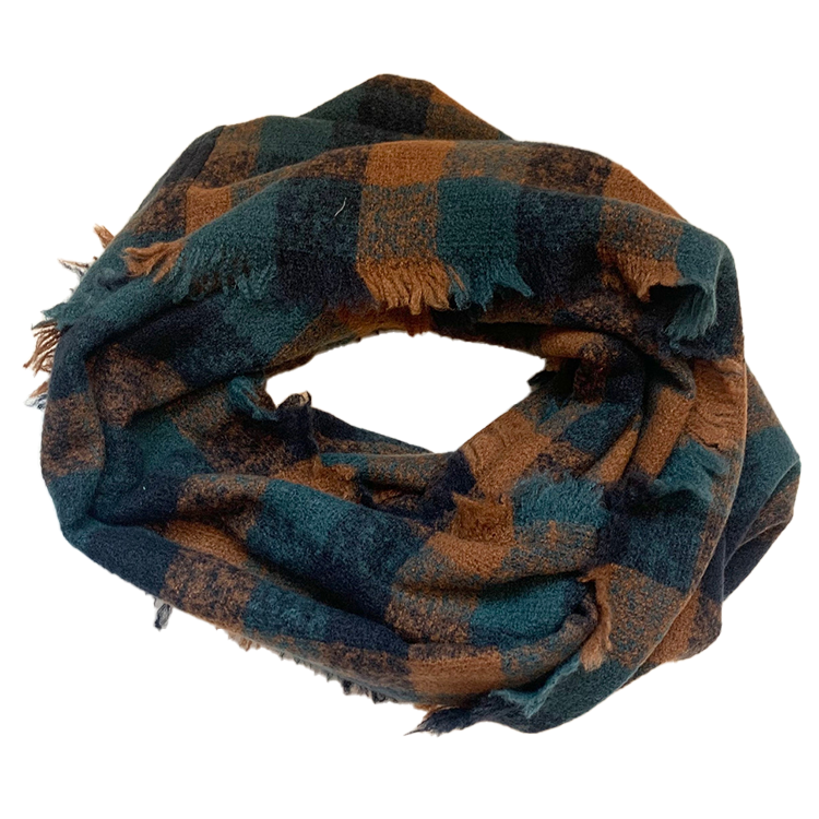 Navy Plaid Infinity Scarf