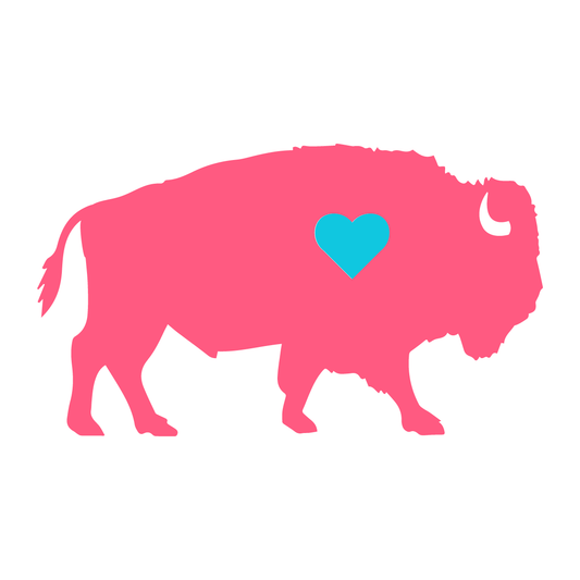 Standing Buffalo Sticker in Pink