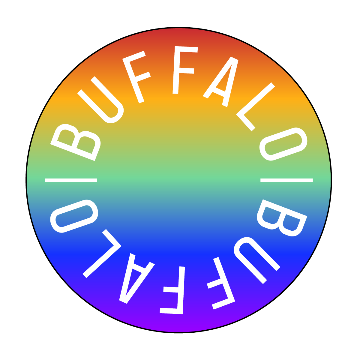 Buffalo Circle Sticker in Rainbow