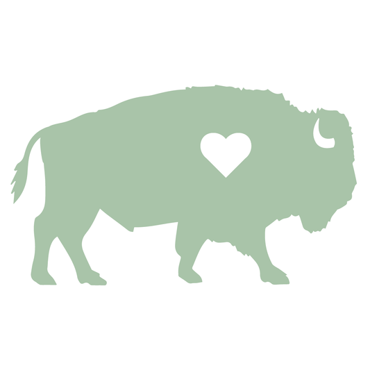 Standing Buffalo Sticker in sage