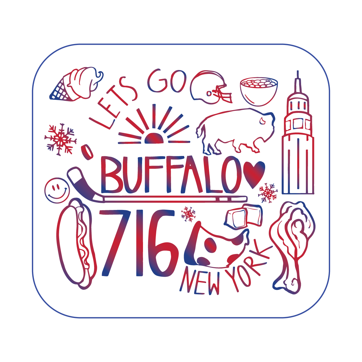 Buffalo Sketch Sticker