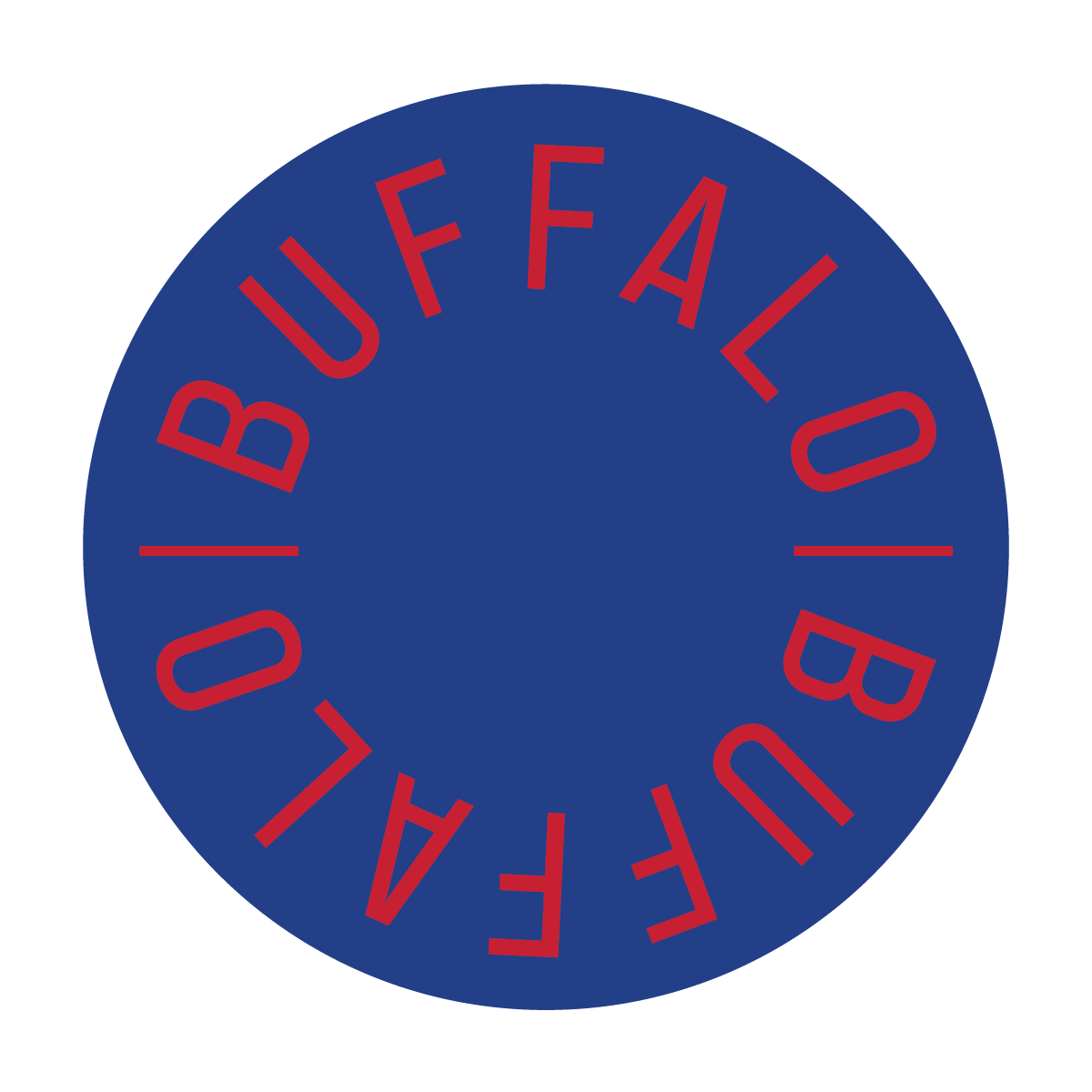 Buffalo Circle Sticker in royal/red