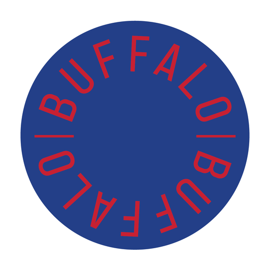 Buffalo Circle Sticker in royal/red